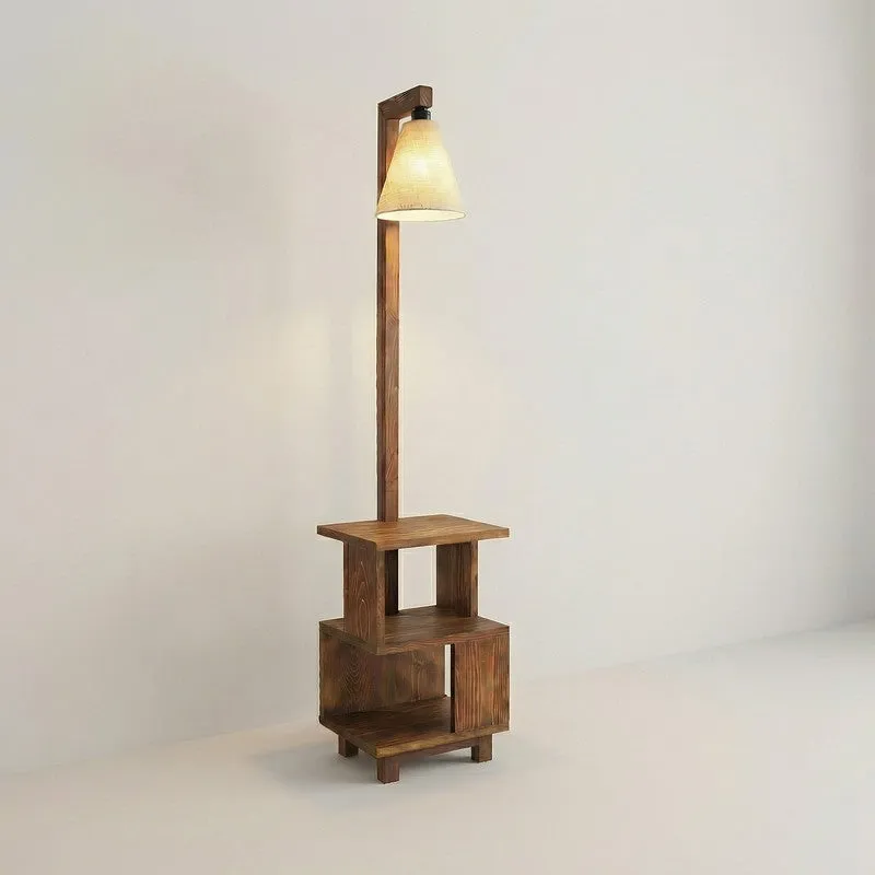 SubtleGlow Wooden Floor Lamp - Brown media 8