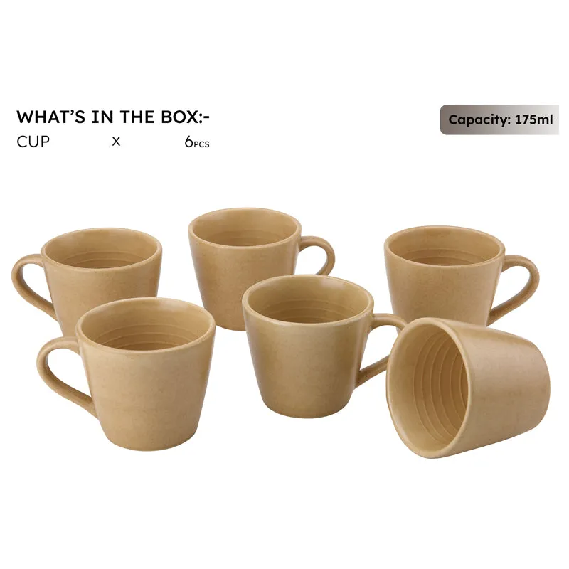 Tassa Ceramic Tea Cup (175 mL Each) - Set of Six media 3