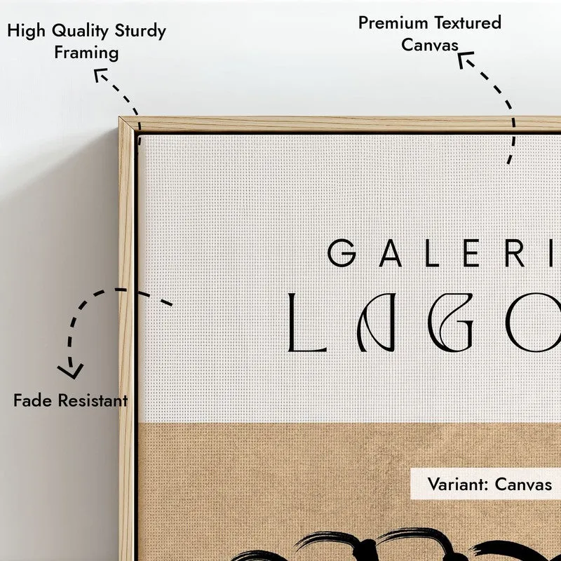 Lagom Lounge Canvas Wall Painting With Brown Frame media 7