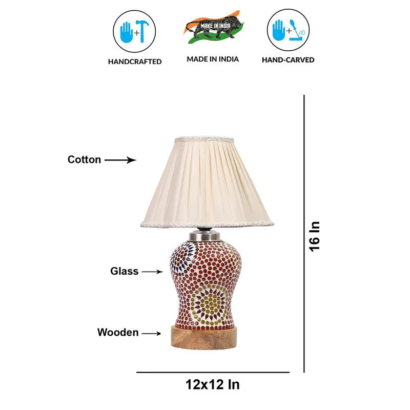 Aranya Pleated Wooden Table Lamp - Multicolor media 9