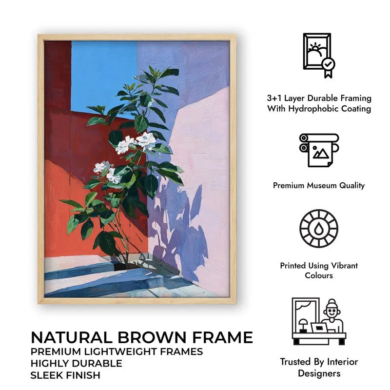 Sunset Stem Canvas Wall Painting - Brown Frame media 10