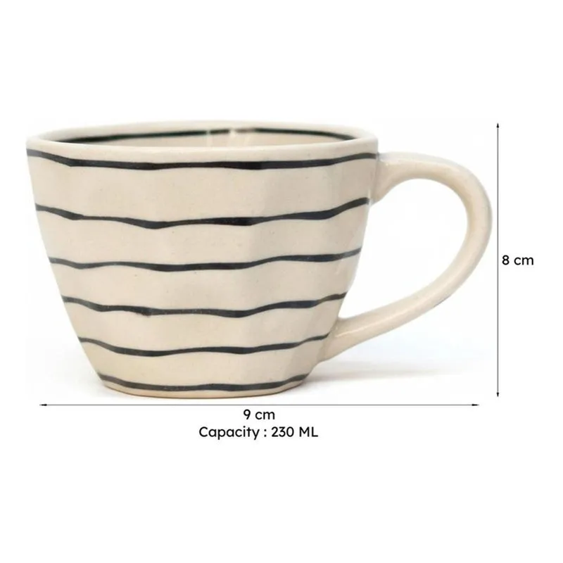 Linear Ceramic Tea Cup (230 mL) media 6