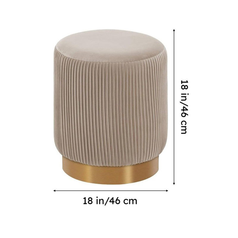 Lunaro Cushiq Ottoman - White & Gold media 8