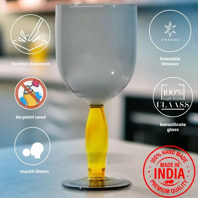 Sky Blue Goblet Glass(280 mL) - Set Of Four media 5