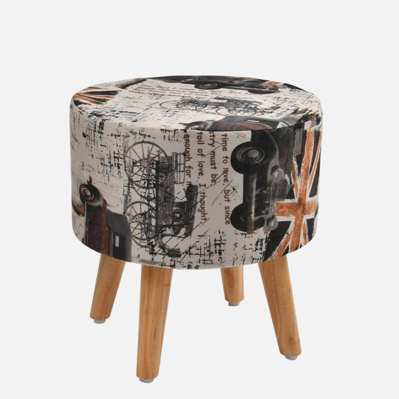 Traviso Uk Print Multicolor Engineered Wood Ottomans - Set Of Two media 4