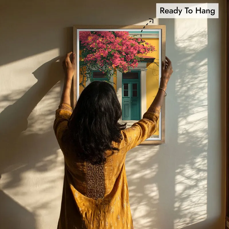 Solana Saffron Canvas Wall Painting - Brown Frame media 8