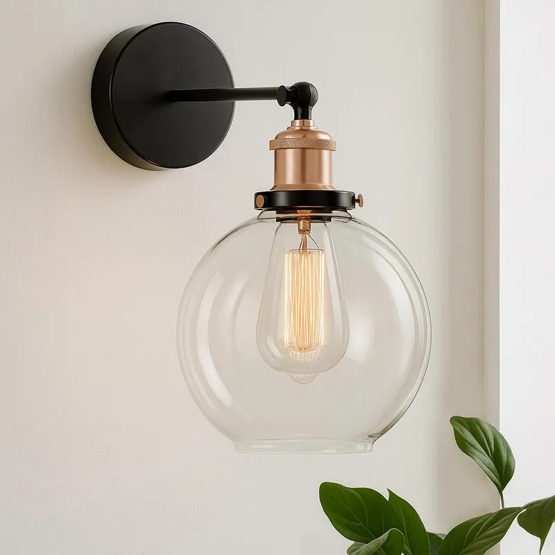 Globe Shine Glass & Metal Wall Lamp - Copper media 3