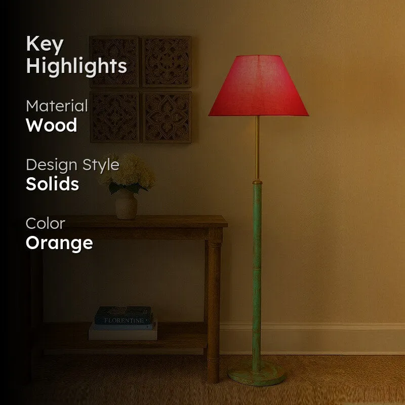 Canyon Glow Wooden Floor Lamp - Orange media 2
