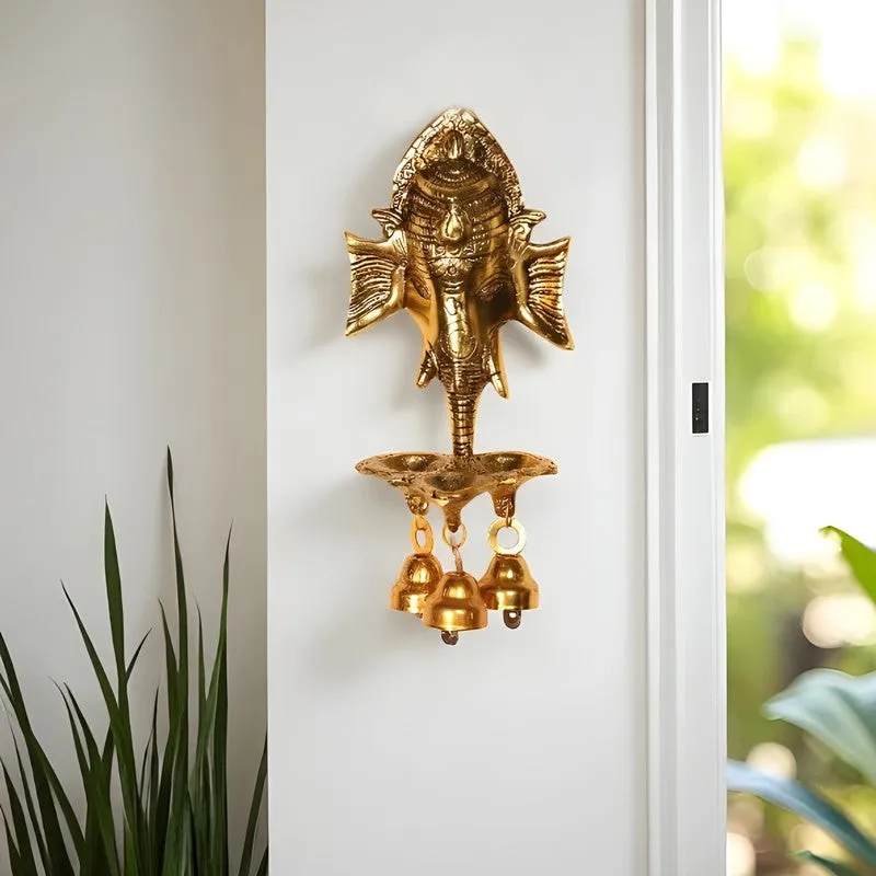 Ethereal Ganesh Idol Brass Bell Glow Diyas media 3