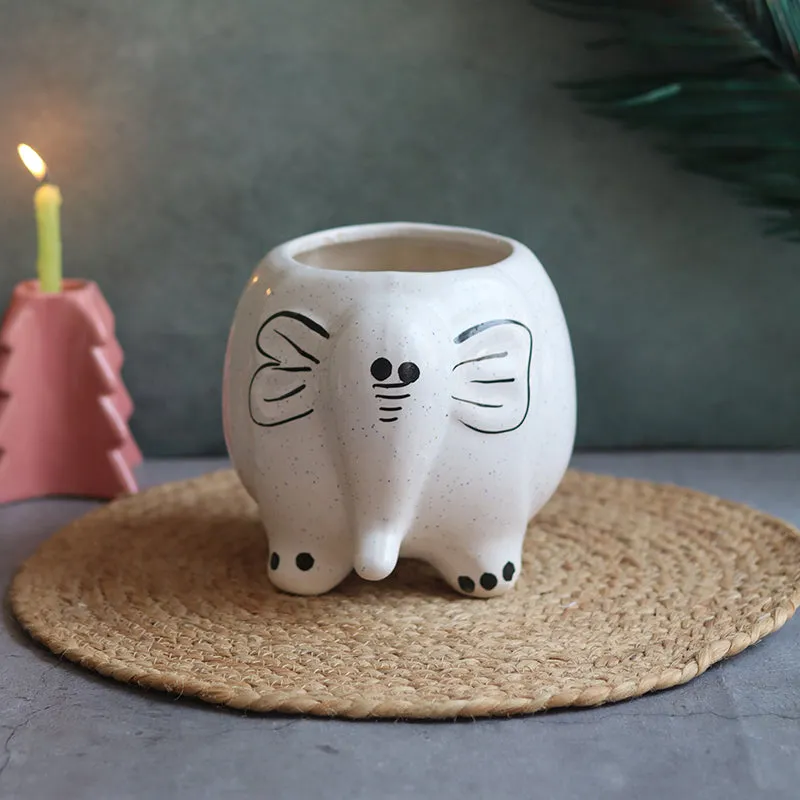 Adorable Pachyderm Ceramic Planter media 3
