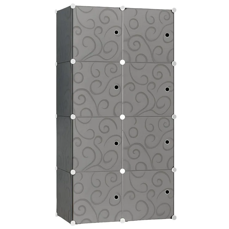 Rioware StackCraft Home Storage Wardrobe Racks - Grey media 3