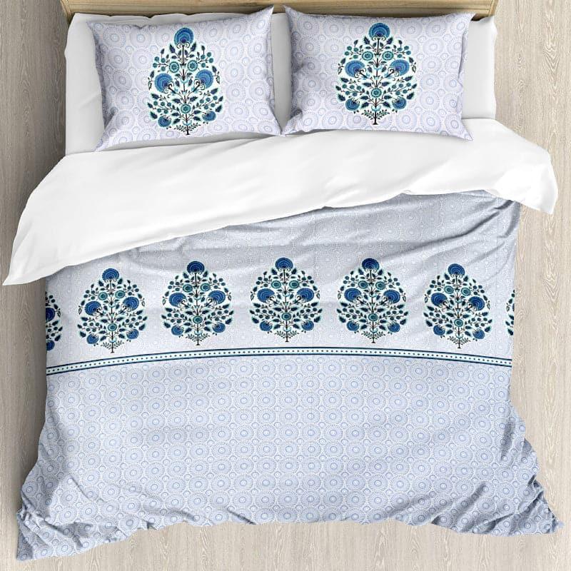 Awana Ethnic Cotton Bedsheet (Blue) - 210 TC media 4