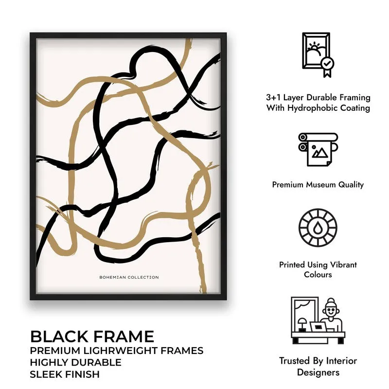Measured Curve Canvas Wall Painting With Black Frame media 8