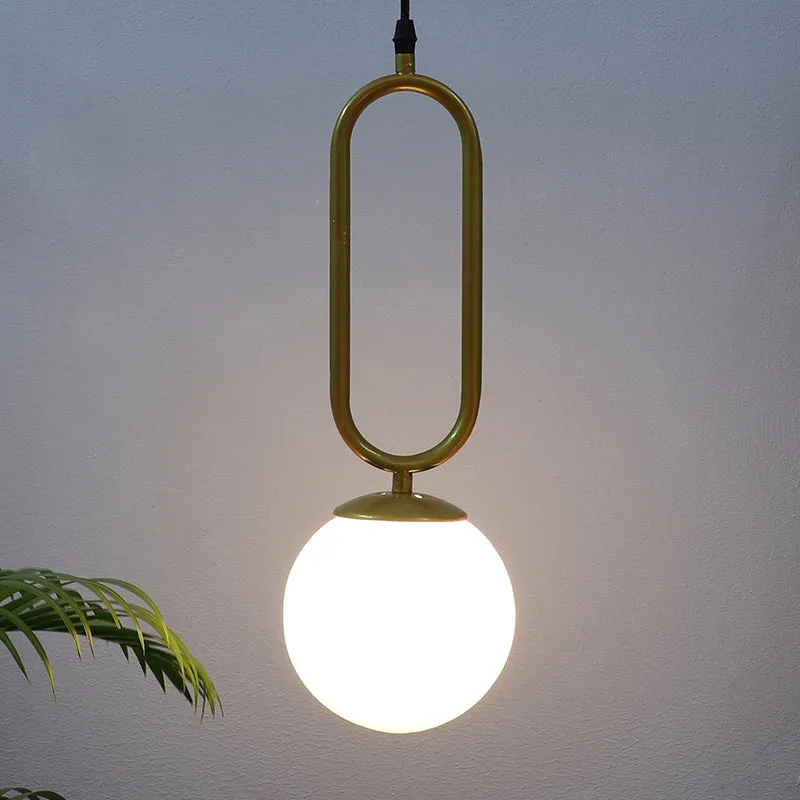 Pearl Drop Moon Iron Ceiling Lamp media 1