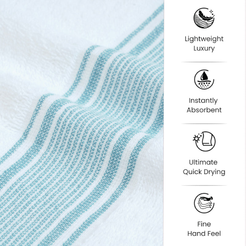 Micro Cotton LuxeDry Comfort Bath Towel - White & Green media 7