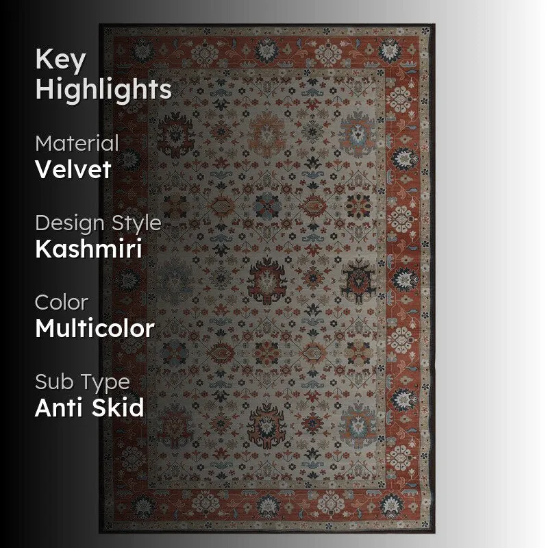 Ishtar Velvet Rectangle Anti-Skid Carpet media 2