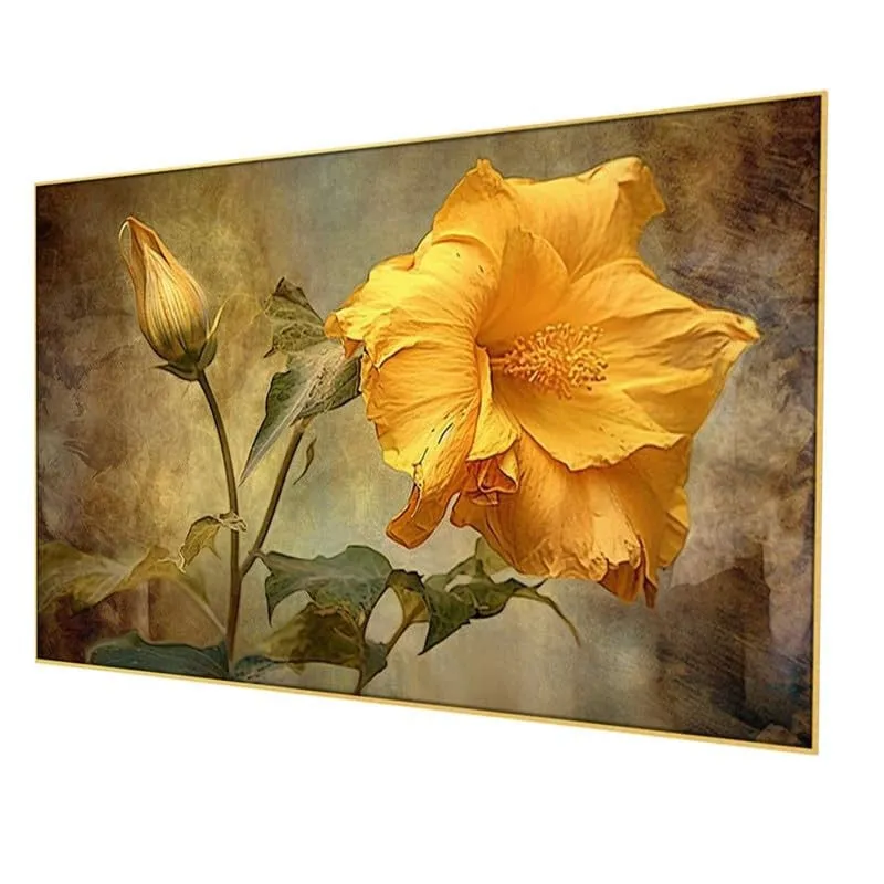 Sunlit Petal Canvas Wall Painting With Frame media 5