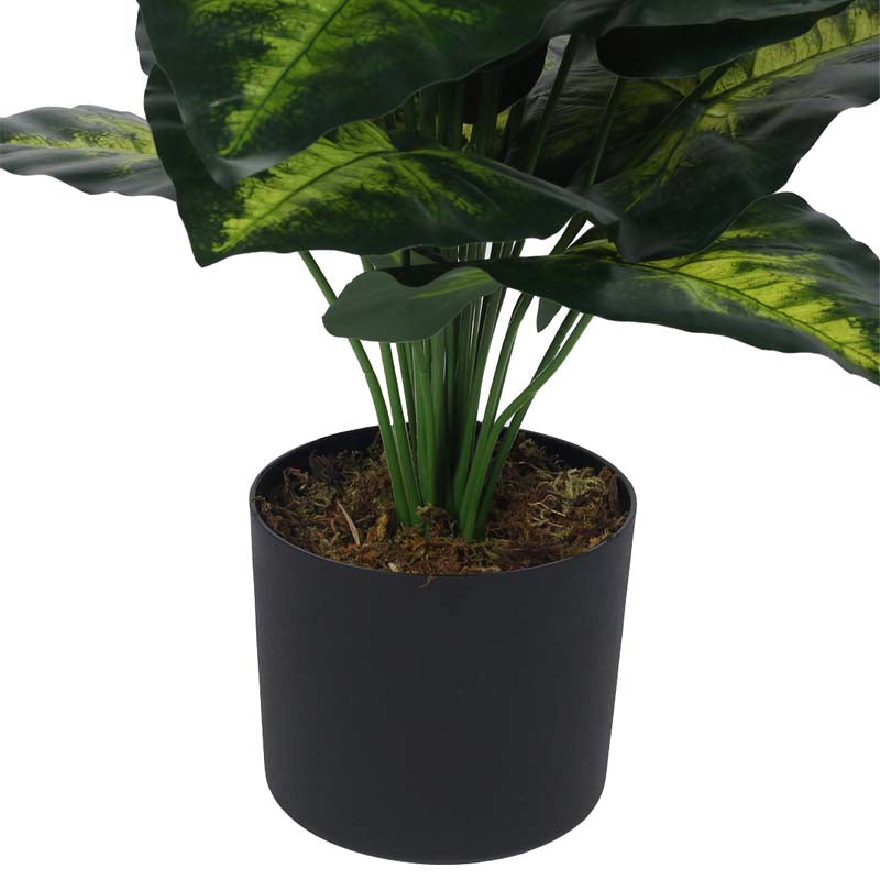 Faux Lush Monstera Plant With Black Plastic Pot - 2.6 Feet media 5