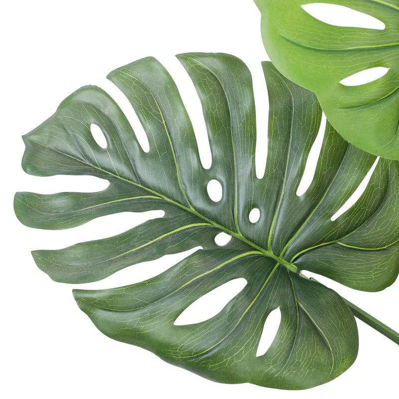 Artificial Realistic Monstera Plant With Black Plastic Pot - 3.9 Feet media 7