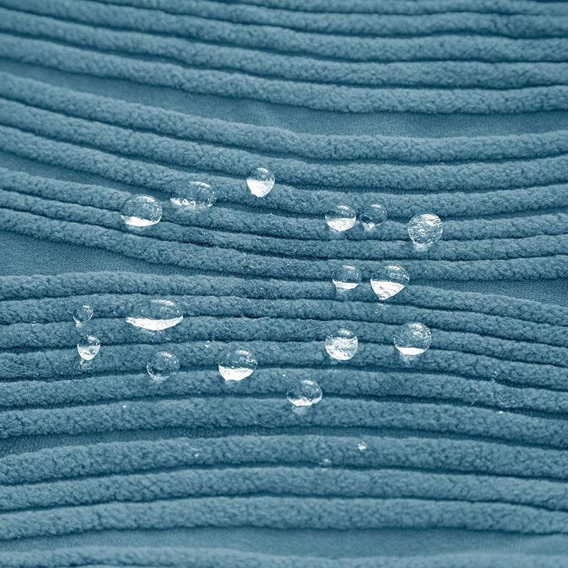 Velvet Night Solid Sofa Cover (Light Blue) - Single Seater media 5
