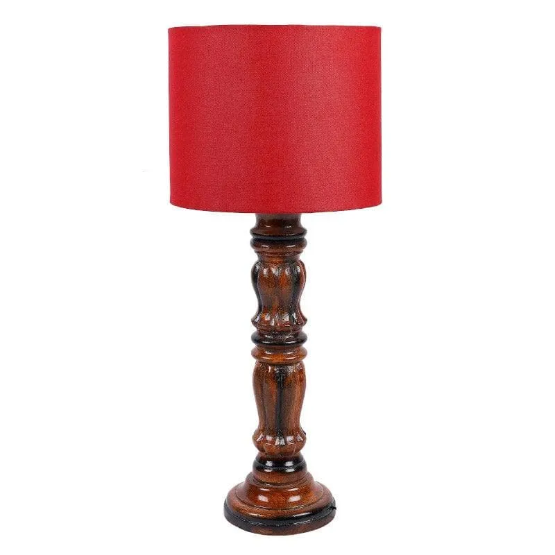 Rosa Gilmore Fabric Table Lamp - Red,Brown media 4