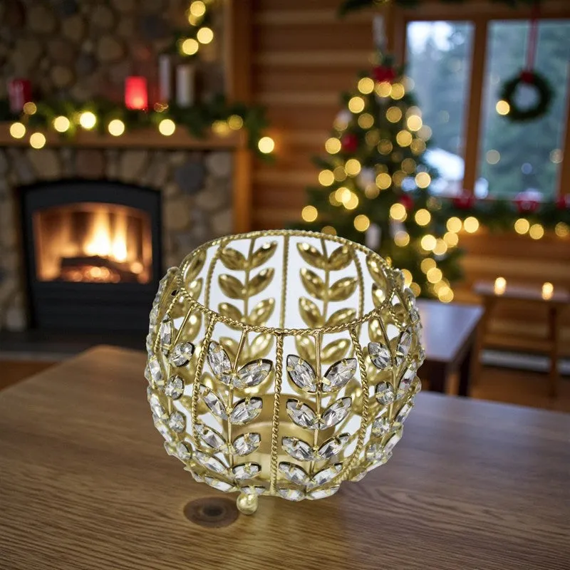 Luxe Leaf Christmas Tea Light Candle Holder media 4