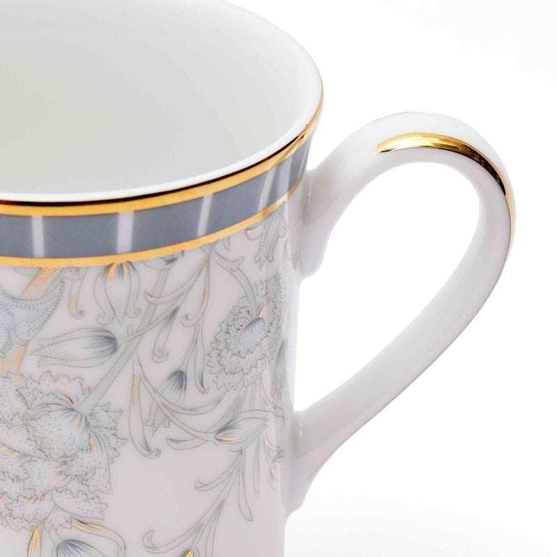 Gilded Iris 24k Gold Brushed Porcelain Coffee Mug (300 mL Each) - Set of Two media 5