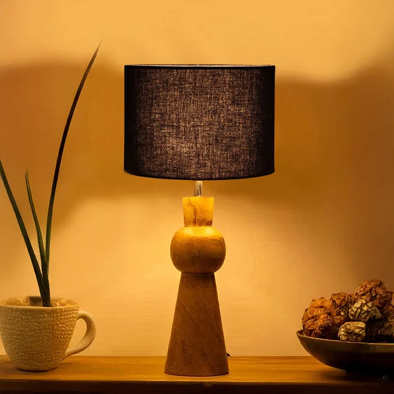 Angler Wooden Table Lamp - Black,Brown media 1