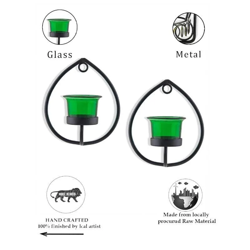 Black Drip Sconce (Green) - Set Of Two media 4