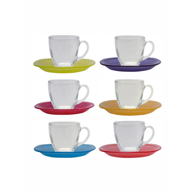 Celine Glass Cup & Saucer (220 ML) - Twelve Piece Set media 3