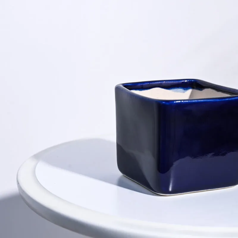 Ugaoo Square Blue Ceramic Pot media 4