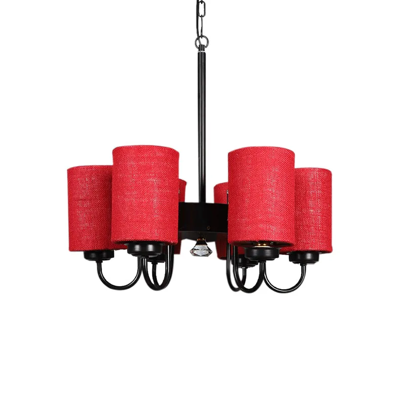 Viya Cylindrical Ceiling Lamp - Maroon media 4