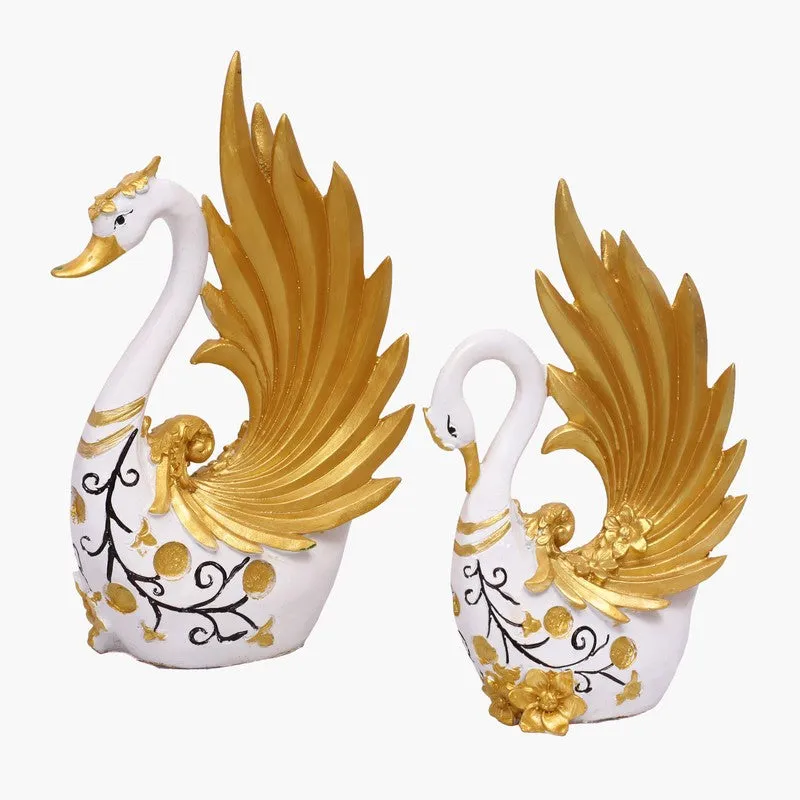 Celestial Swan Polyresin Showpiece - Set Of Two media 3