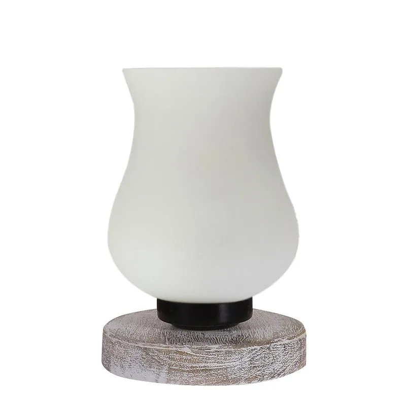 Radiessa Glass Table Lamp With Wooden Base - White media 5