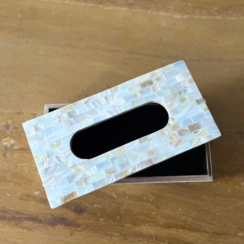 Suzzaine Handcrafted Mother Of Pearl Tissue Box media 6