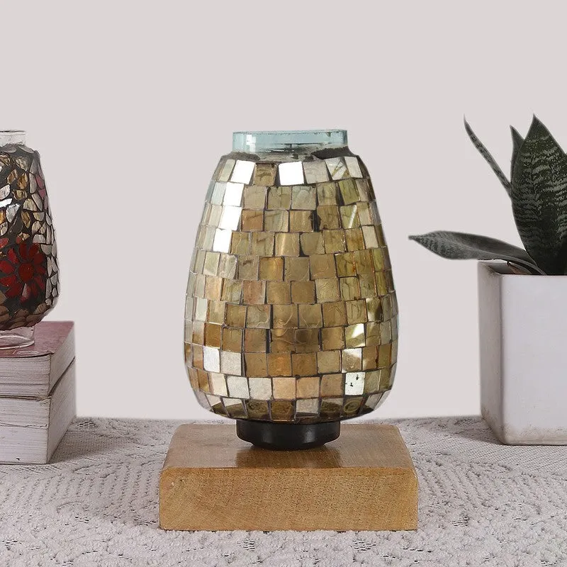 Orlina Mosaic Glass Table Lamp With Wooden Base media 4