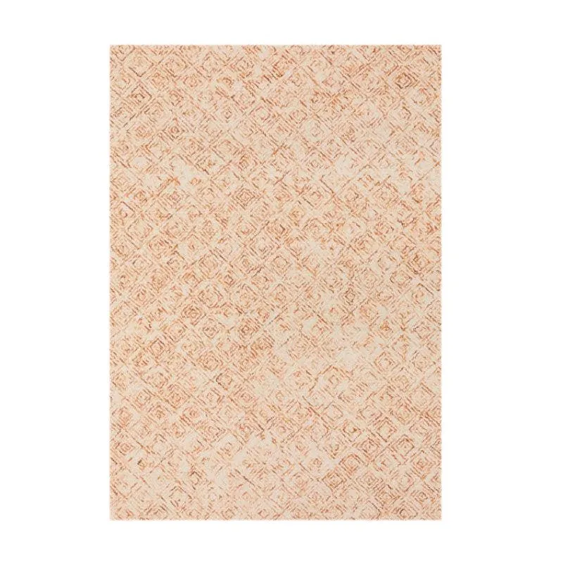 Timeless Textures Hand Tufted Wool Rug - Orange & White media 1