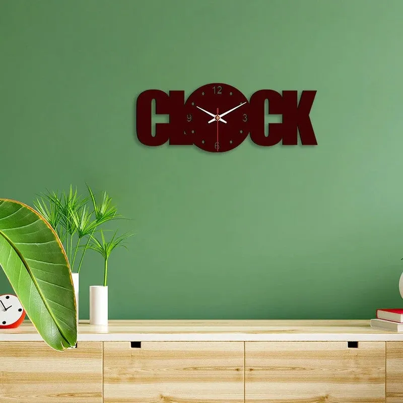 Script Dial Wooden Wall Clock media 3