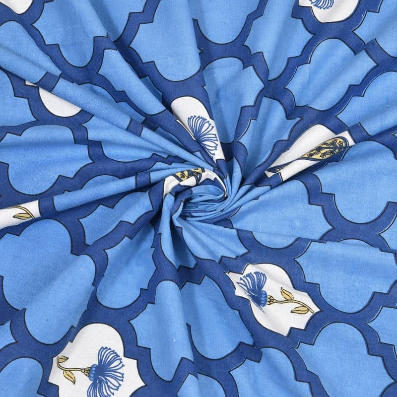 Ashima Printed Cotton Bedsheet (Blue) - 180 TC media 5