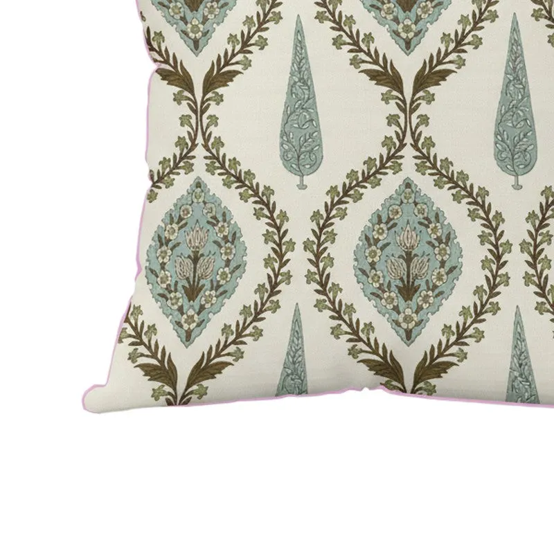 Teardrop Motif White & Green Cushion Cover Set - Set Of Three media 5