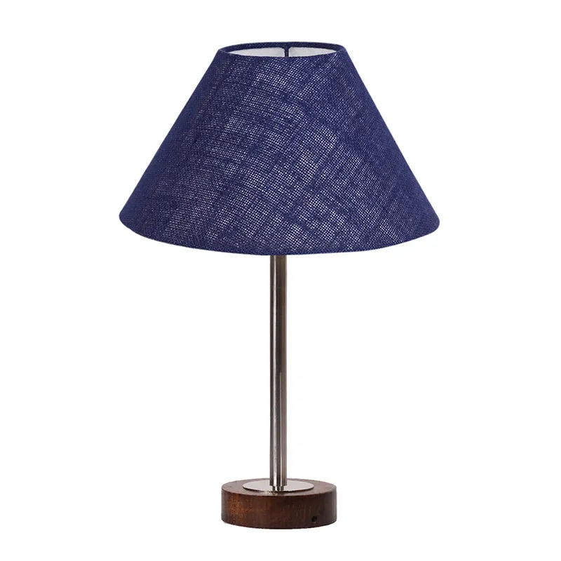 Sienna II Rodin Wooden Table Lamp - Blue,Silver,Brown media 4