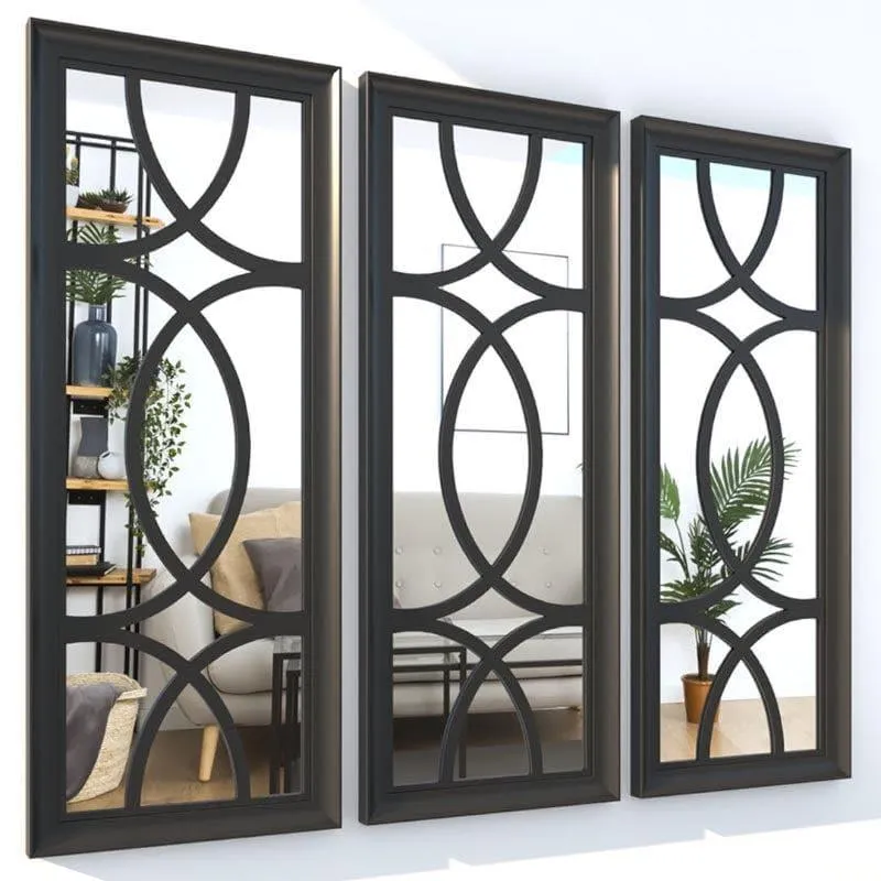 Escot Decorative MDF Wall Accent (Black) - Set Of Three media 3