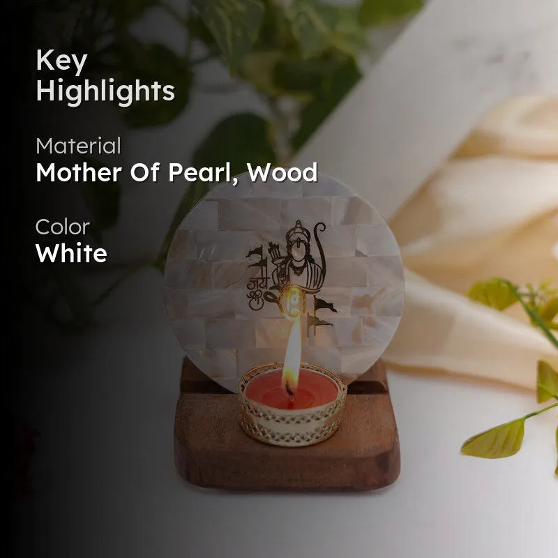 Jai Shree Ram Mother Of Pearl Religious Accent With Tealight Candle Holder media 2