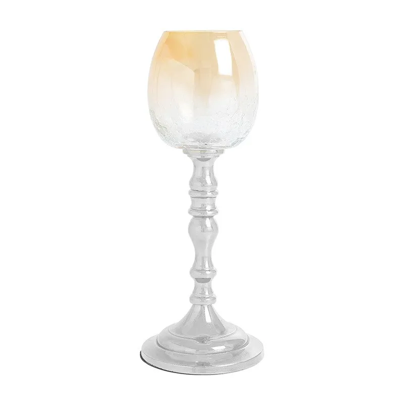 Polido Textured Glass Candle Holder - Silver media 2