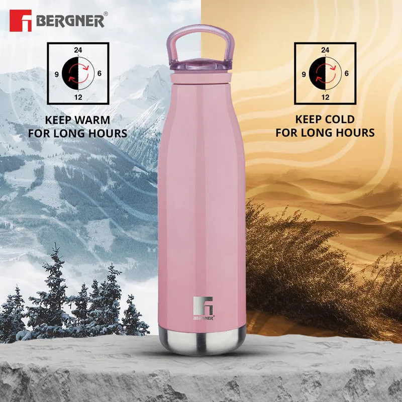 Bergner Walking Belle Blossom Thermosteel Hot And Cold Flask (Pink) - 500 mL media 1