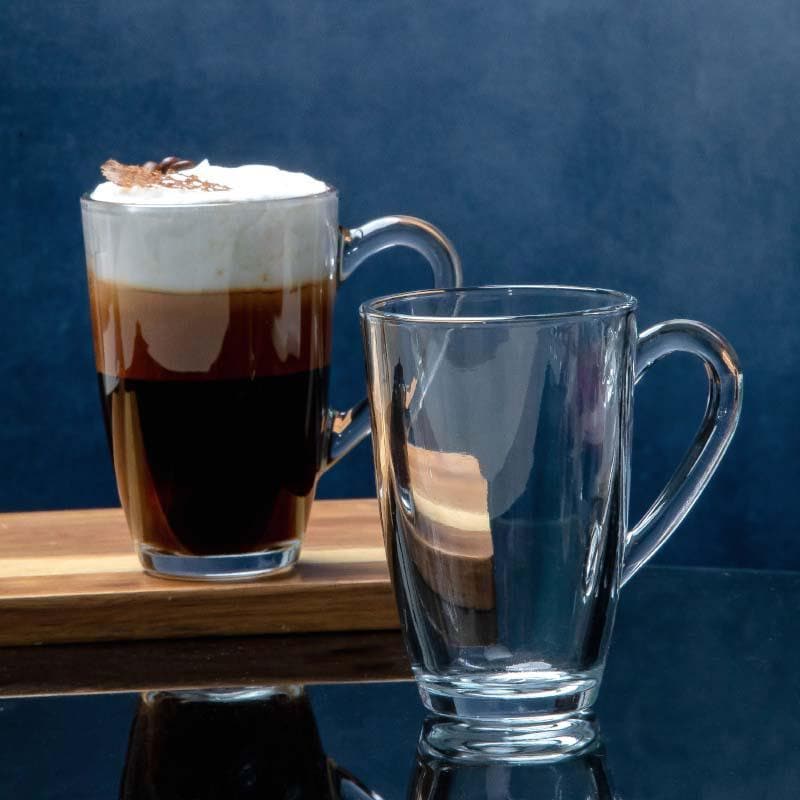 Pasabahce Glass Coffee Mug (325 mL Each) - Set of Two - 325 ML Each