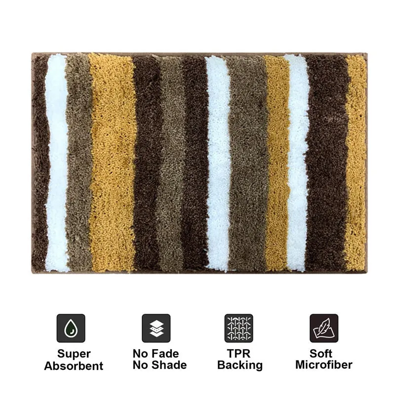 Luxe Stripes Bath Mat - Dull Gold media 6