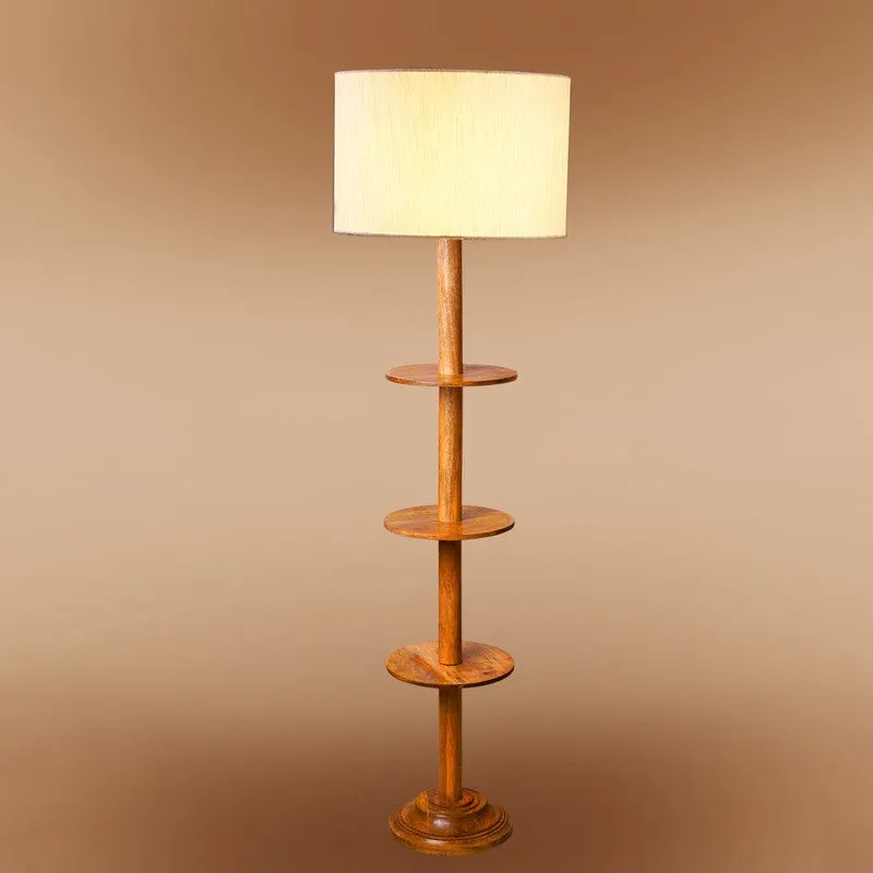 LumiCrate Tower Wooden Floor Lamp - White media 6