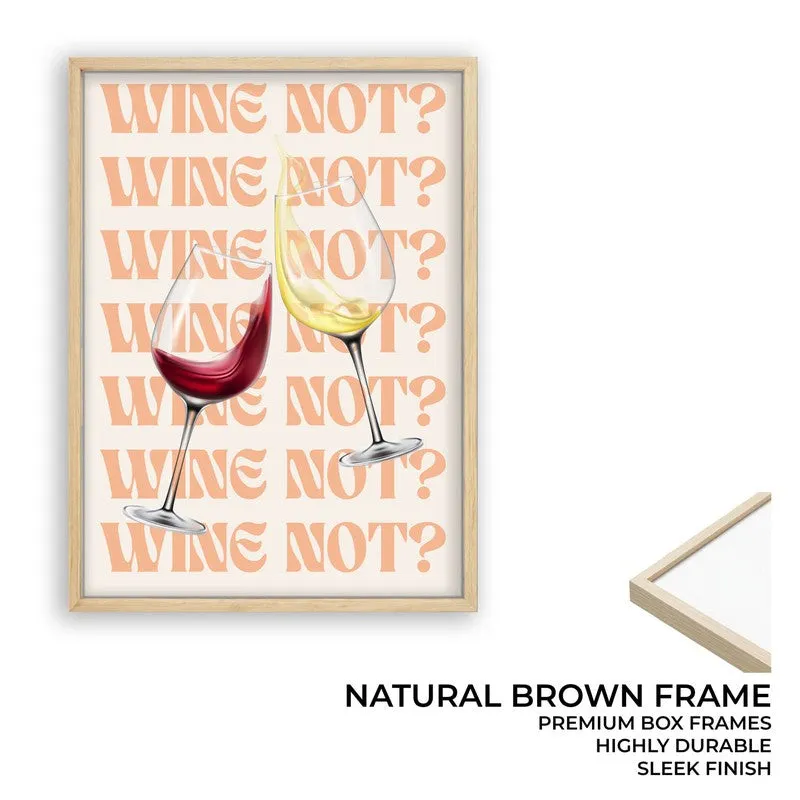 Wine Not Archival Canvas Wall Art - Brown media 9