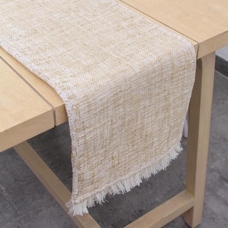 Matsya Vala Cotton Table Runner - Beige media 3